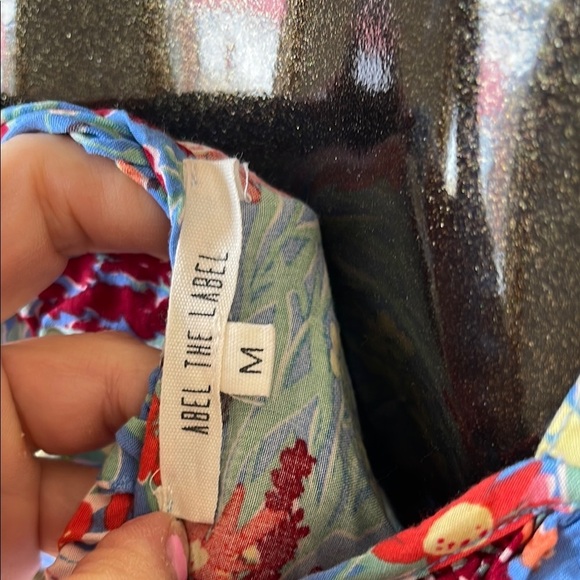 Blue Asymmetrical Smocked Sundress with ruffle - Picture 7 of 9